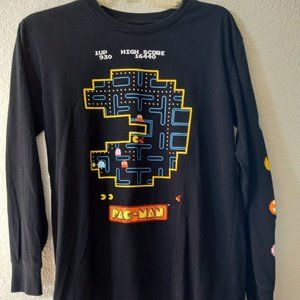 Black long sleeve juniors Unisex PAC-MAN top size Small